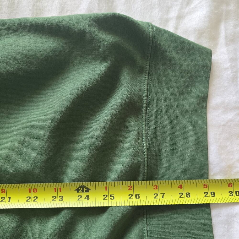 Vintage Adidas 90s Pullover Sweatshirt Green L Distressed Trefoil Embroidered - Picture 8 of 8
